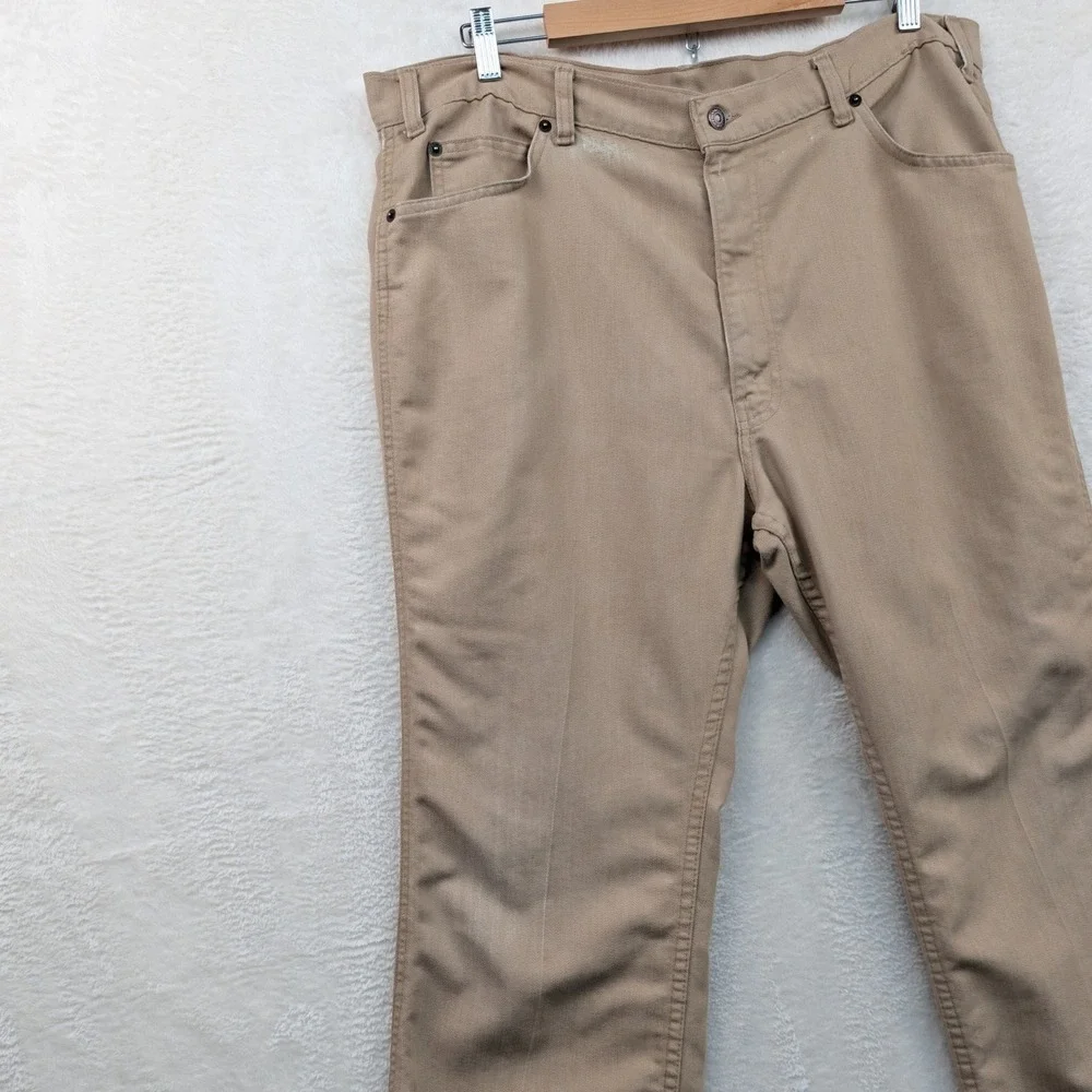Vintage Levi's White Tab Flare Bell Bottom Brown Pants Men's 42x20 Talon Zip 70s